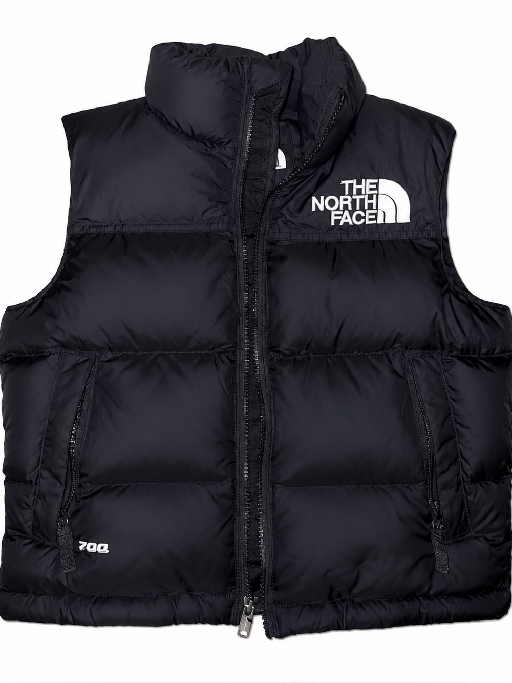 The North Face Black Kids Puffer Vest with White Logo